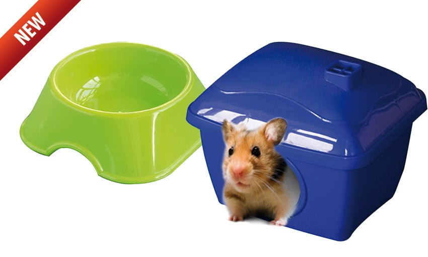 Casita y comedero para hamsters