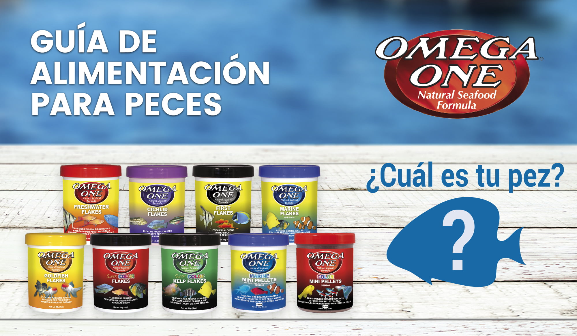 Guía de alimentación para peces Omega One