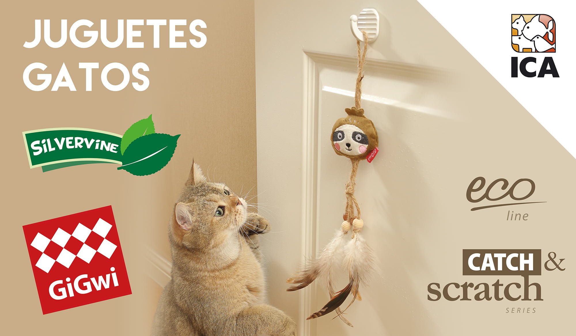 Juguetes GiGWI para gatos con HOJAS SILVERVINE línea ECO LINE